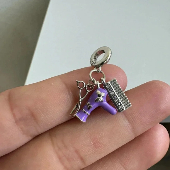 925 Sterling Silver Lady Hair Care Charm - Picture 7 of 10